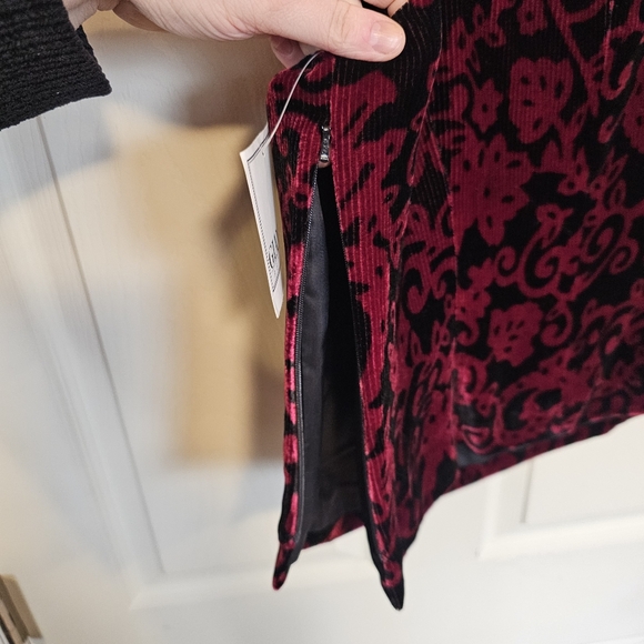 Gianni Floral Velvet Ribbed 90s Whimsigoth Grunge Silk Blend Top - Picture 3 of 7